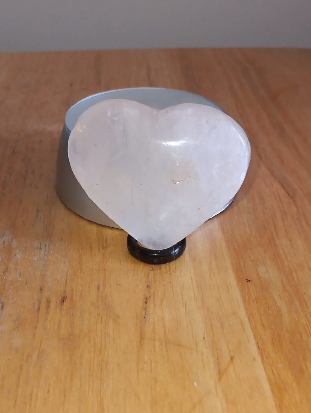 Heart Shaped Rose Quartz Display Stone